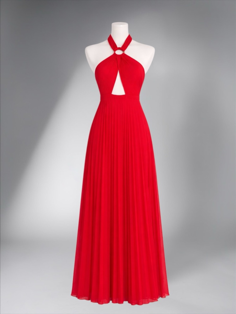 Zara Red Halter Maxi Dress with Keyhole Detail - Picture 4 of 12